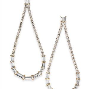 Large Baguette Crystal Teardrop Earrings